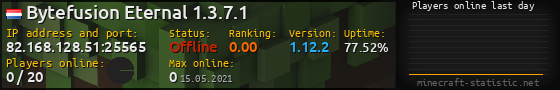 Userbar 560x90 with online players chart for server 82.168.128.51:25565