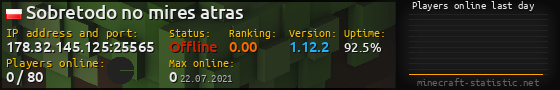 Userbar 560x90 with online players chart for server 178.32.145.125:25565