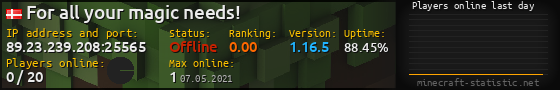 Userbar 560x90 with online players chart for server 89.23.239.208:25565
