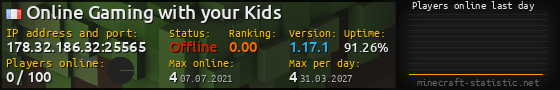Userbar 560x90 with online players chart for server 178.32.186.32:25565