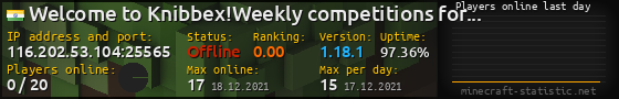 Userbar 560x90 with online players chart for server 116.202.53.104:25565