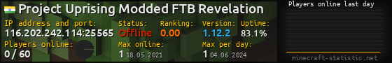 Userbar 560x90 with online players chart for server 116.202.242.114:25565