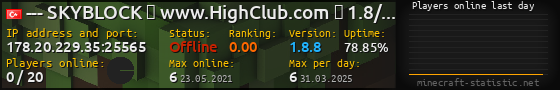 Userbar 560x90 with online players chart for server 178.20.229.35:25565