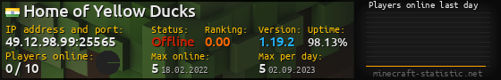 Userbar 560x90 with online players chart for server 49.12.98.99:25565