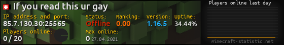 Userbar 560x90 with online players chart for server 85.7.130.30:25565