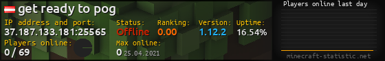 Userbar 560x90 with online players chart for server 37.187.133.181:25565