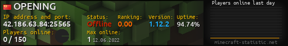 Userbar 560x90 with online players chart for server 42.186.63.84:25565