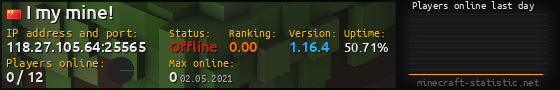 Userbar 560x90 with online players chart for server 118.27.105.64:25565