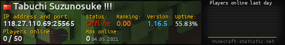 Userbar 560x90 with online players chart for server 118.27.110.69:25565