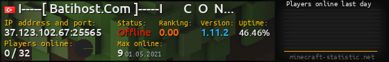 Userbar 560x90 with online players chart for server 37.123.102.67:25565