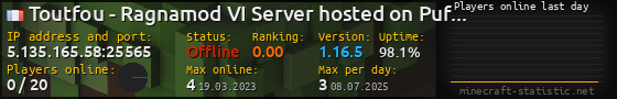 Userbar 560x90 with online players chart for server 5.135.165.58:25565