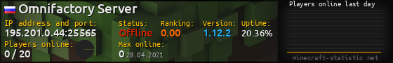 Userbar 560x90 with online players chart for server 195.201.0.44:25565