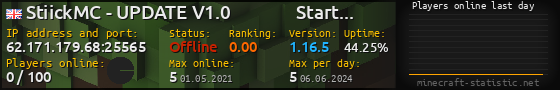 Userbar 560x90 with online players chart for server 62.171.179.68:25565
