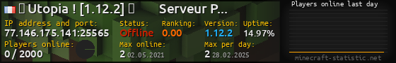Userbar 560x90 with online players chart for server 77.146.175.141:25565