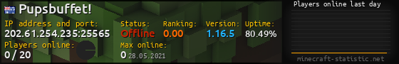 Userbar 560x90 with online players chart for server 202.61.254.235:25565