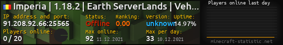 Userbar 560x90 with online players chart for server 91.208.92.66:25565