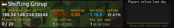 Userbar 560x90 with online players chart for server 188.36.148.236:25565