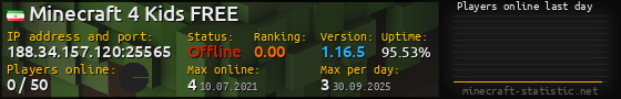 Userbar 560x90 with online players chart for server 188.34.157.120:25565