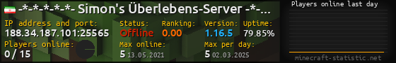 Userbar 560x90 with online players chart for server 188.34.187.101:25565