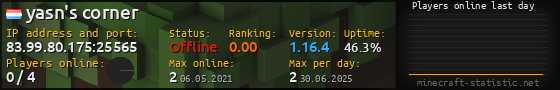 Userbar 560x90 with online players chart for server 83.99.80.175:25565