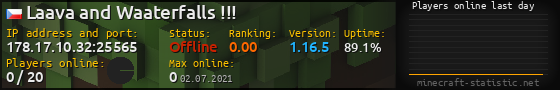 Userbar 560x90 with online players chart for server 178.17.10.32:25565