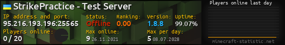 Userbar 560x90 with online players chart for server 95.216.193.196:25565