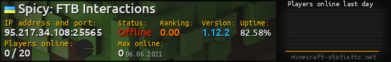 Userbar 560x90 with online players chart for server 95.217.34.108:25565