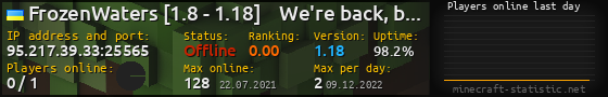 Userbar 560x90 with online players chart for server 95.217.39.33:25565
