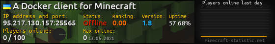 Userbar 560x90 with online players chart for server 95.217.130.157:25565