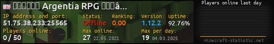 Userbar 560x90 with online players chart for server 51.75.38.233:25565