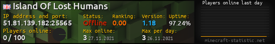Userbar 560x90 with online players chart for server 51.81.139.182:25565