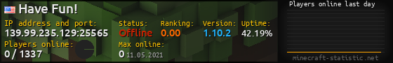 Userbar 560x90 with online players chart for server 139.99.235.129:25565