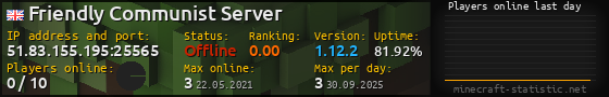 Userbar 560x90 with online players chart for server 51.83.155.195:25565