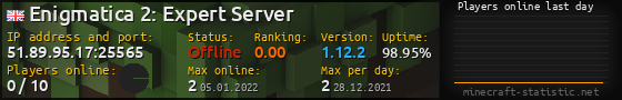 Userbar 560x90 with online players chart for server 51.89.95.17:25565