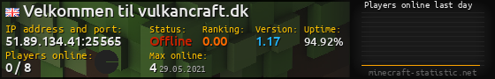 Userbar 560x90 with online players chart for server 51.89.134.41:25565