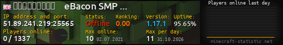 Userbar 560x90 with online players chart for server 51.89.241.219:25565