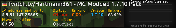 Userbar 560x90 with online players chart for server 5.9.81.147:25565