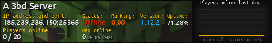 Userbar 560x90 with online players chart for server 185.239.236.150:25565