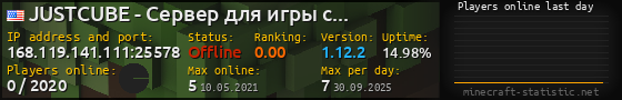 Userbar 560x90 with online players chart for server 168.119.141.111:25578