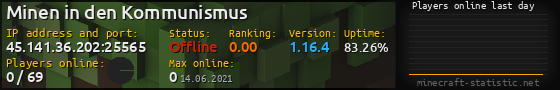 Userbar 560x90 with online players chart for server 45.141.36.202:25565