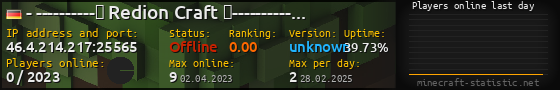 Userbar 560x90 with online players chart for server 46.4.214.217:25565