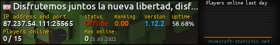 Userbar 560x90 with online players chart for server 87.237.54.111:25565