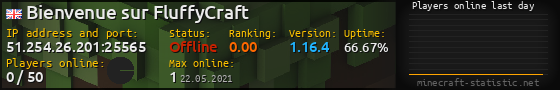 Userbar 560x90 with online players chart for server 51.254.26.201:25565