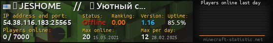 Userbar 560x90 with online players chart for server 54.38.116.183:25565