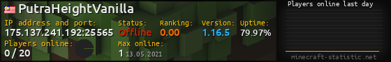 Userbar 560x90 with online players chart for server 175.137.241.192:25565