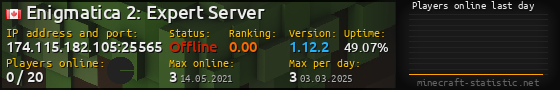 Userbar 560x90 with online players chart for server 174.115.182.105:25565