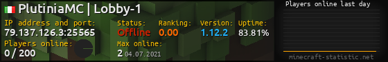 Userbar 560x90 with online players chart for server 79.137.126.3:25565