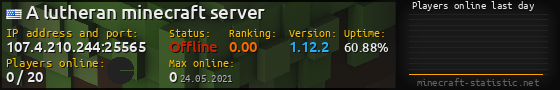 Userbar 560x90 with online players chart for server 107.4.210.244:25565