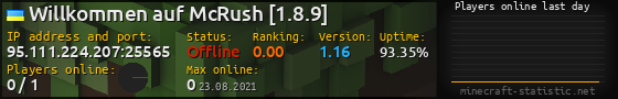 Userbar 560x90 with online players chart for server 95.111.224.207:25565