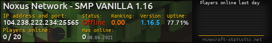Userbar 560x90 with online players chart for server 104.238.222.234:25565
